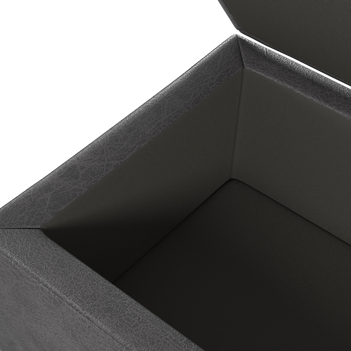 Oakley-faux-leather-storage-footstool-charcoal from Roseland Furniture