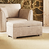 Oakley-faux-leather-storage-footstool-mink from Roseland Furniture