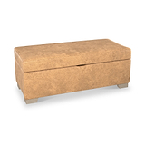 Oakley-faux-leather-storage-footstool-tan from Roseland Furniture