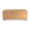 Oakley-faux-leather-storage-footstool-tan from Roseland Furniture