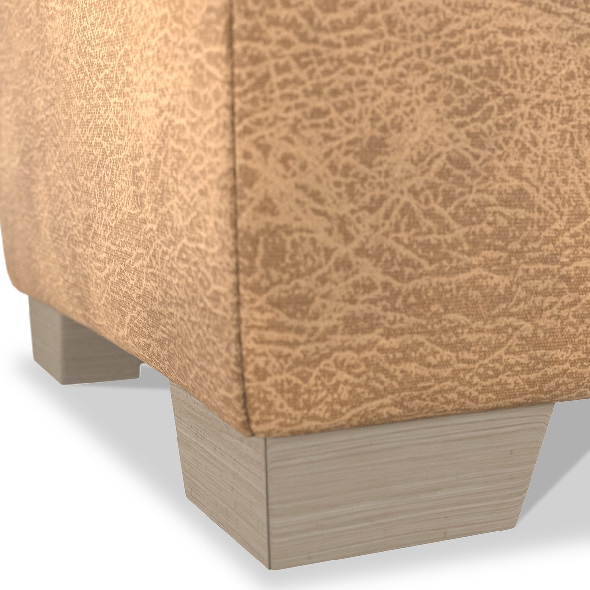 Oakley-faux-leather-storage-footstool-tan from Roseland Furniture