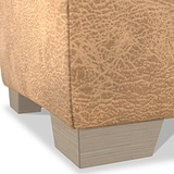 Oakley-faux-leather-storage-footstool-tan from Roseland Furniture