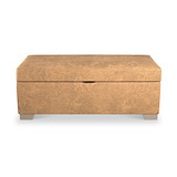 Oakley-faux-leather-storage-footstool-tan from Roseland Furniture