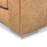 Oakley-faux-leather-lh-corner-sofa-tan from Roseland Furniture