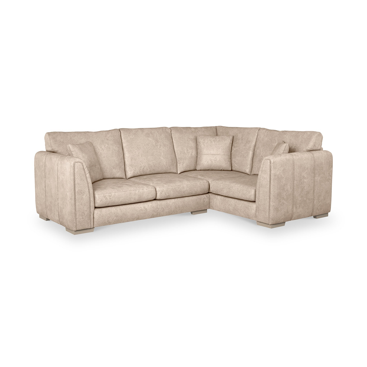 Oakley-faux-leather-rh-corner-sofa-mink from Roseland Furniture