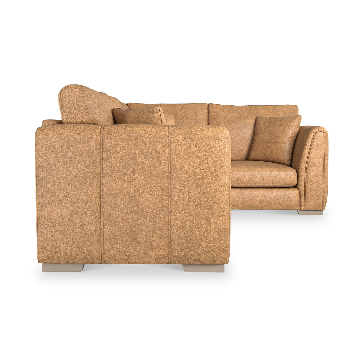 Oakley-faux-leather-rh-corner-sofa-tan from Roseland Furniture