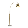 Feliciani Brushed Brass Metal and White Marble Floor Lamp