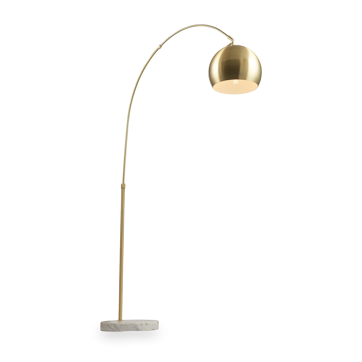 Feliciani Brushed Brass Metal and White Marble Floor Lamp