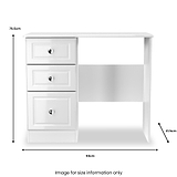 Kinsley White Gloss 3 Drawer Dressing Table from Roseland Furniture