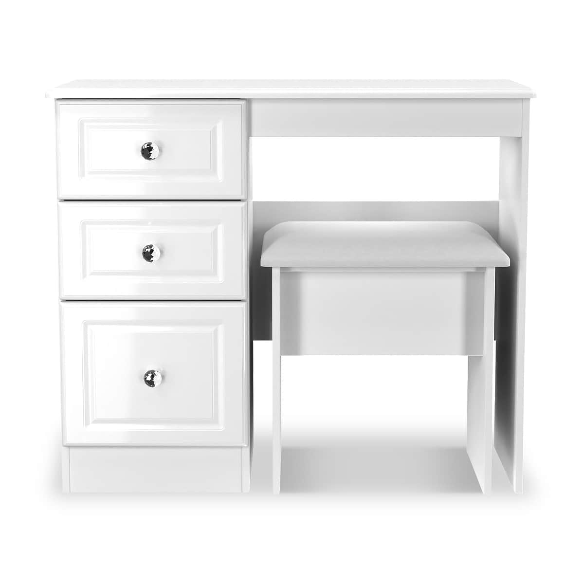 Kinsley White Gloss Dressing Table With Stool Kinsley White Gloss Dressing Table With Stool
