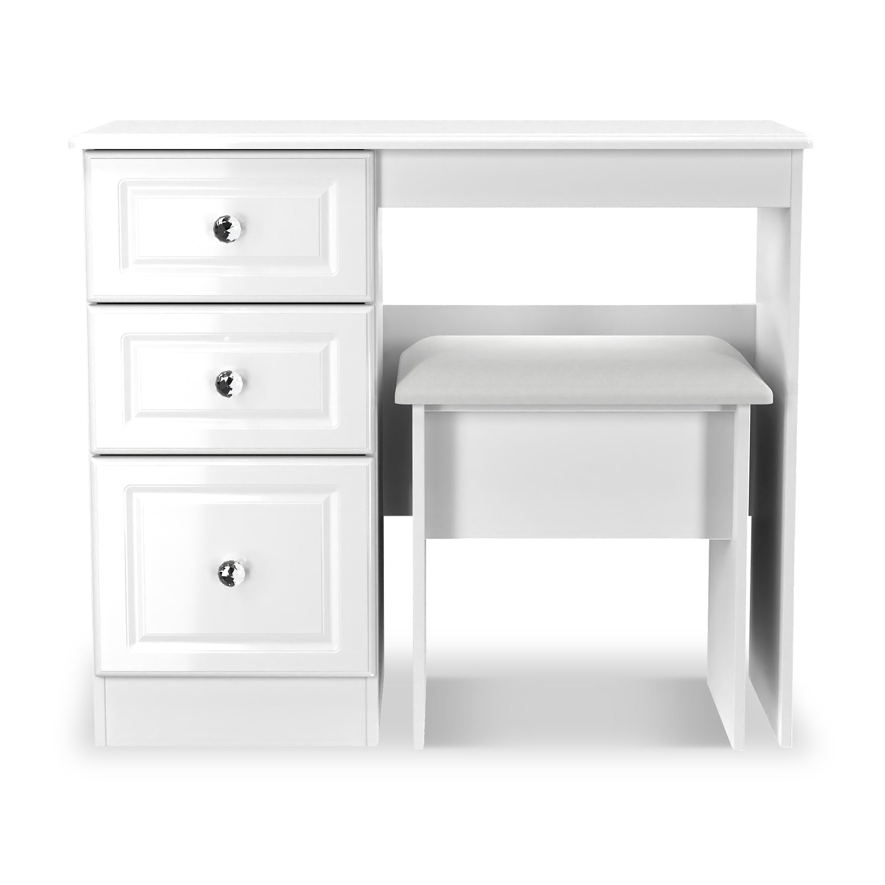 Kinsley White Gloss Dressing Table With Stool | Roseland
