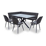 Camber Textured Fabric Corner Dining Bench from Roseland Furniture