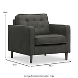 Barclay Armchair Graphite Dims from Roseland Furniture