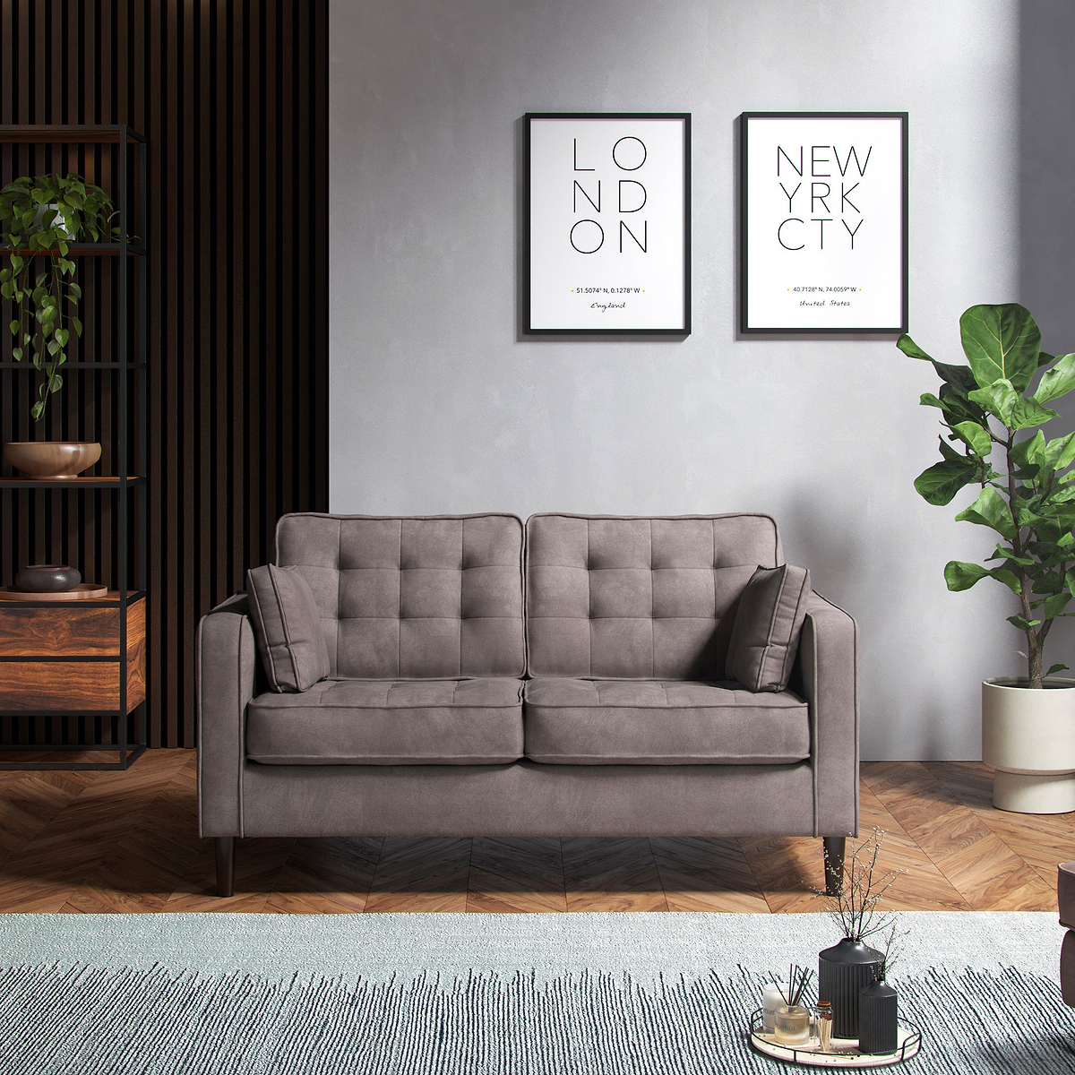 Barclay 2 Seater Sofa Pewter from Roseland Furniture