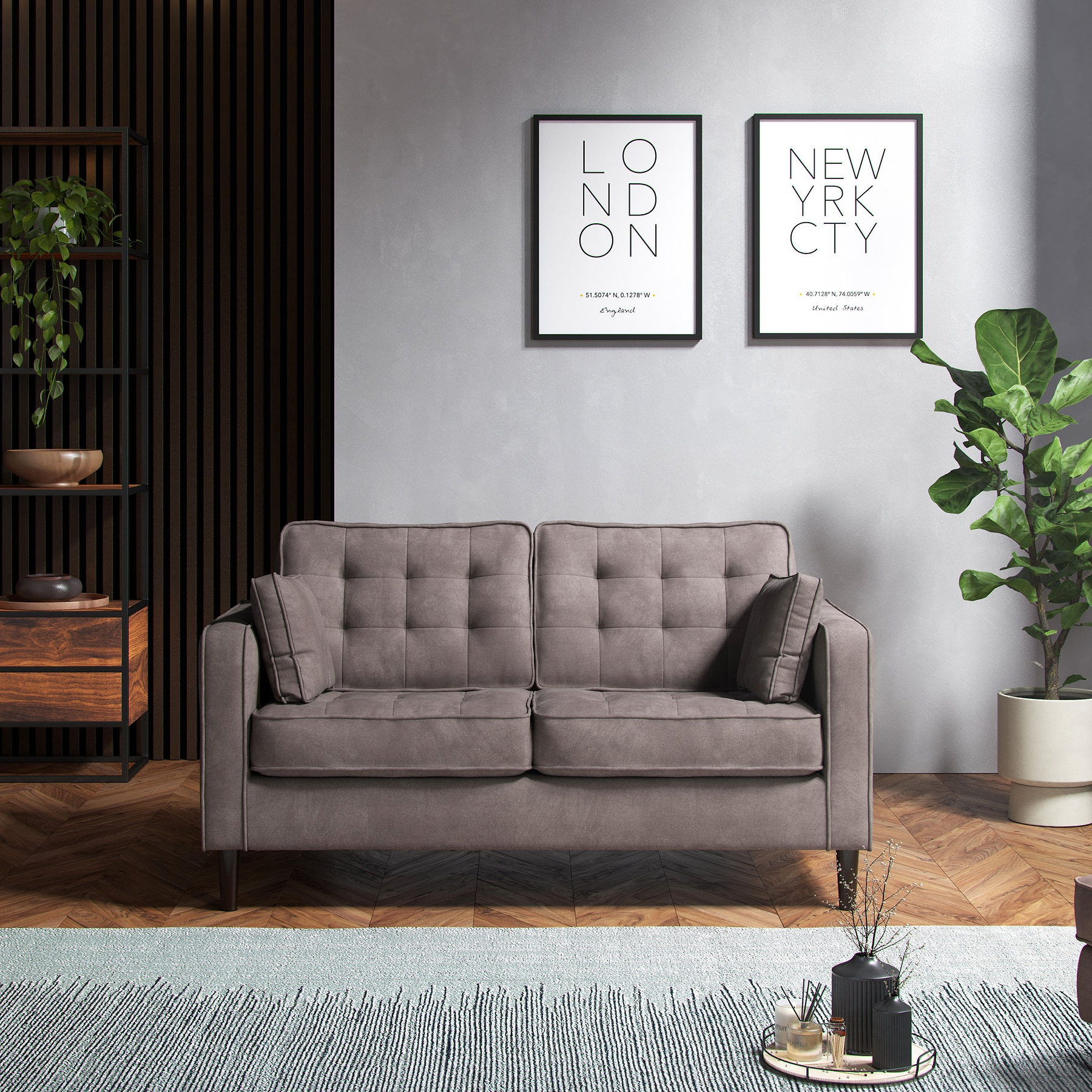 Barclay 2 Seater Sofa Pewter from Roseland Furniture