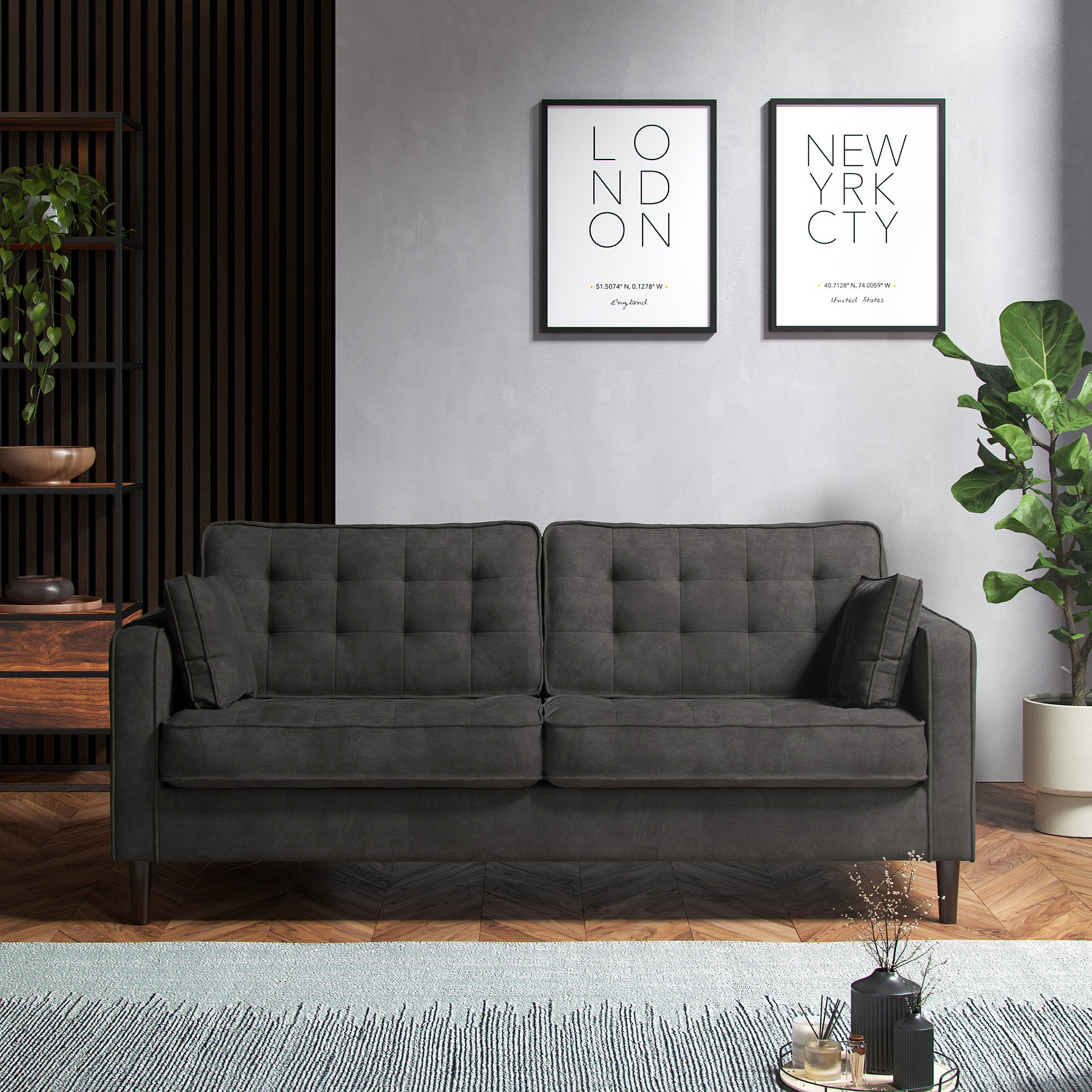 Barclay 3 Seater Sofa Graphite Life1 from Roseland Furniture