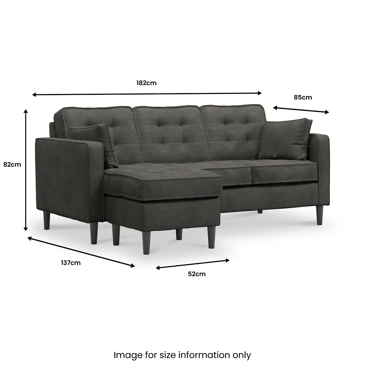Barclay Reversible Chaise Graphite Dims from Roseland Furniture