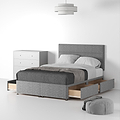 RFBAS-SK-4D-SS---Farrow-Bar-26HB-Divan-Linen-Look-SK-4-Drawers-Linen-Silver---Life1 from Roseland Furniture