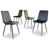 Lois Velvet Quilted Back Dining Chair