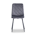 Lois Grey Velvet Quilted Back Dining Chair