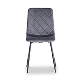Lois Grey Velvet Quilted Back Dining Chair