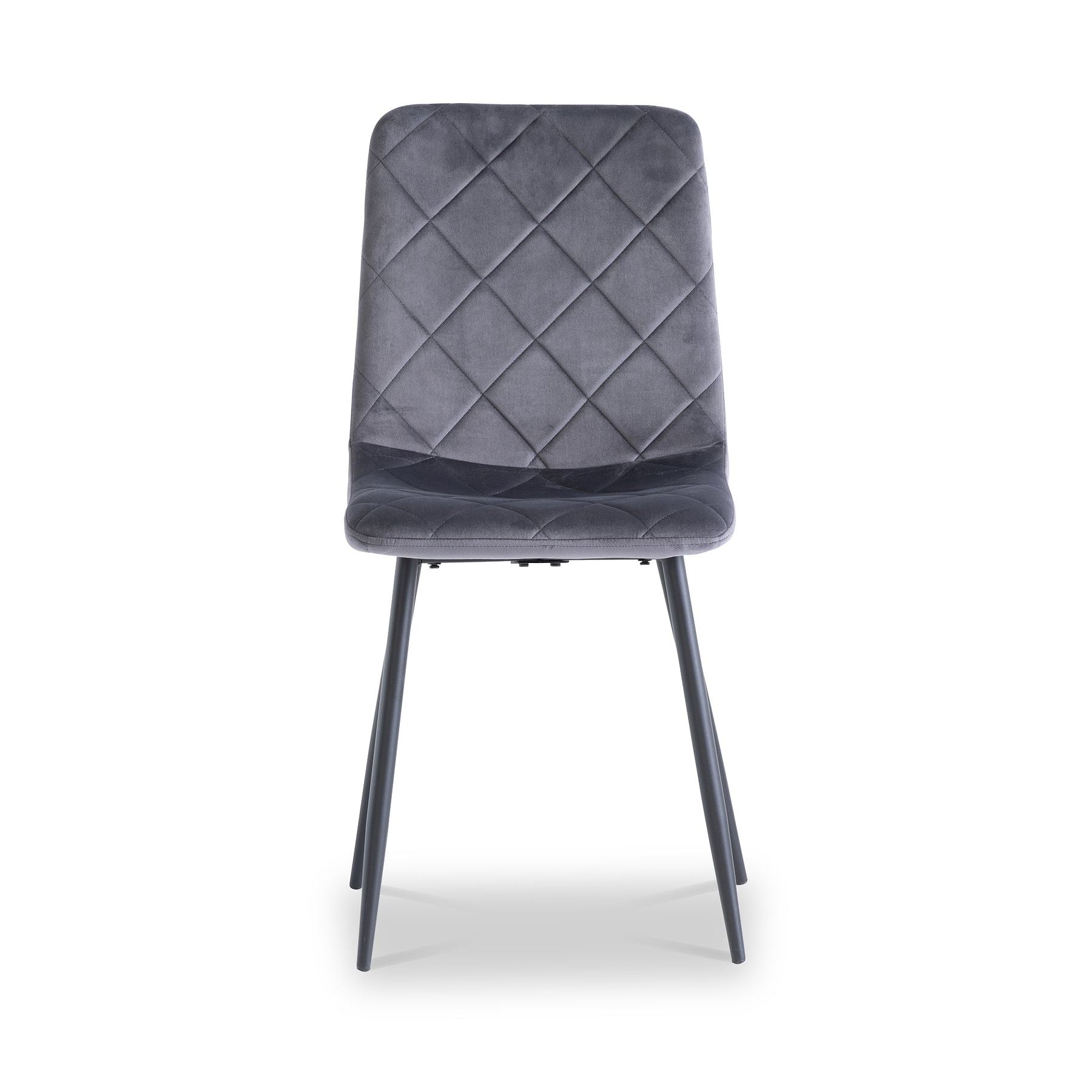 Lois Grey Velvet Quilted Back Dining Chair