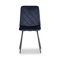 Lois Blue Velvet Quilted Back Dining Chair