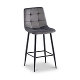 Elin Velvet Bar Stool Grey from Roseland Furniture