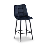 Elin Velvet Bar Stool Blue from Roseland Furniture