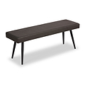 Whitstone Dark Grey Distressed Faux Leather Dining Bench from Roseland Furniture