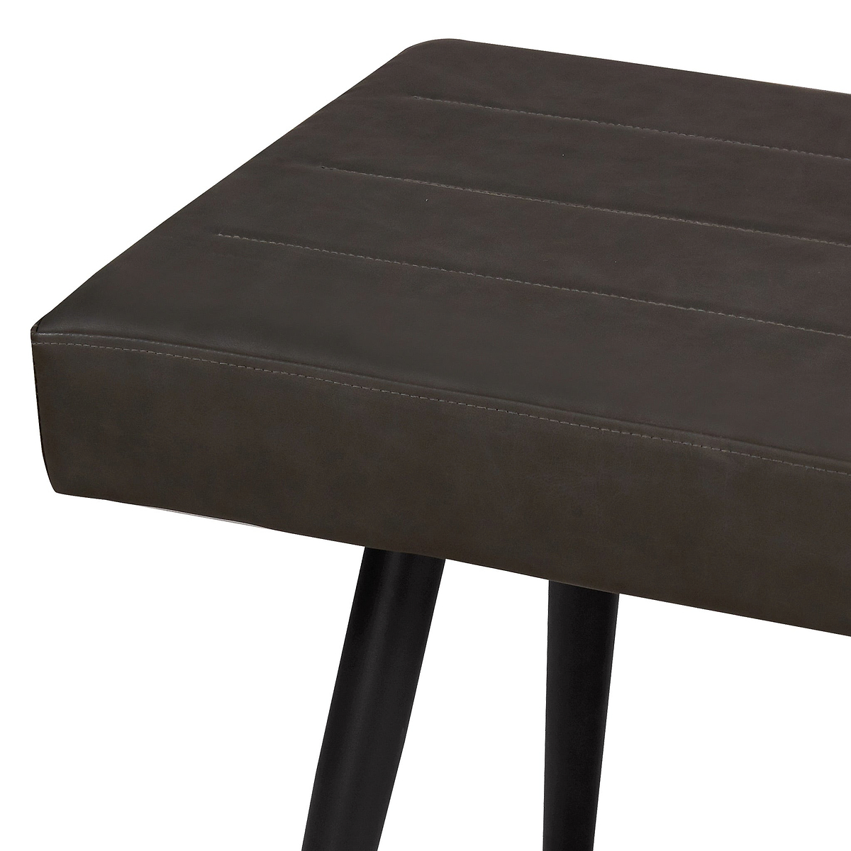 Whitstone Dark Grey Distressed Faux Leather Dining Bench