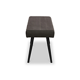 Whitstone Dark Grey Distressed Faux Leather Dining Bench
