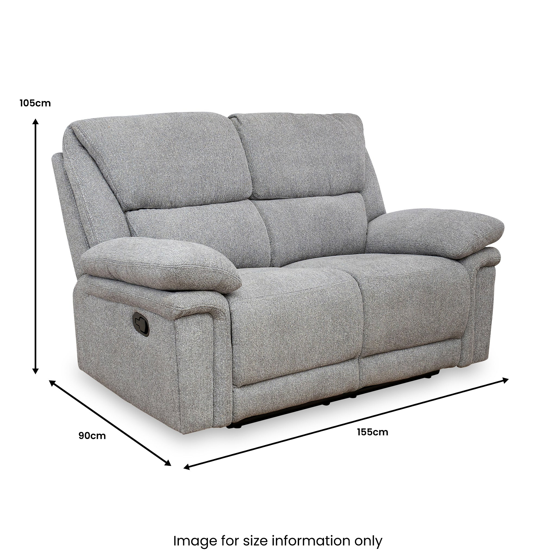 Fernsby 2 Seater Manual Recliner Grey from Roseland Furniture