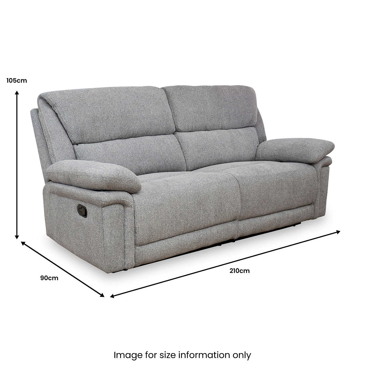 Fernsby 3 Seater Manual Recliner Grey from Roseland Furniture