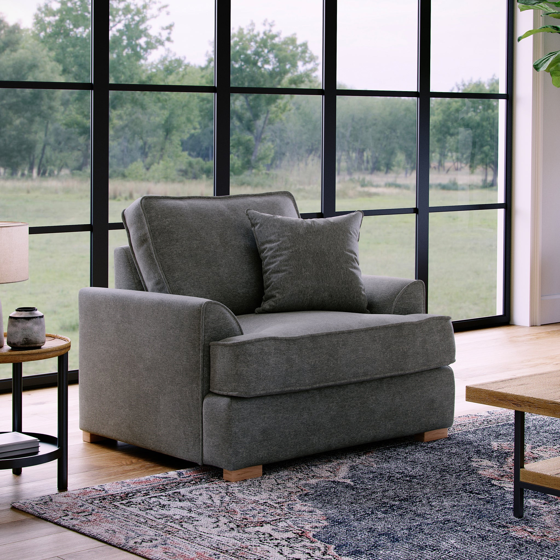 Birchley Soft Chenille Armchair Heather from Roseland Furniture