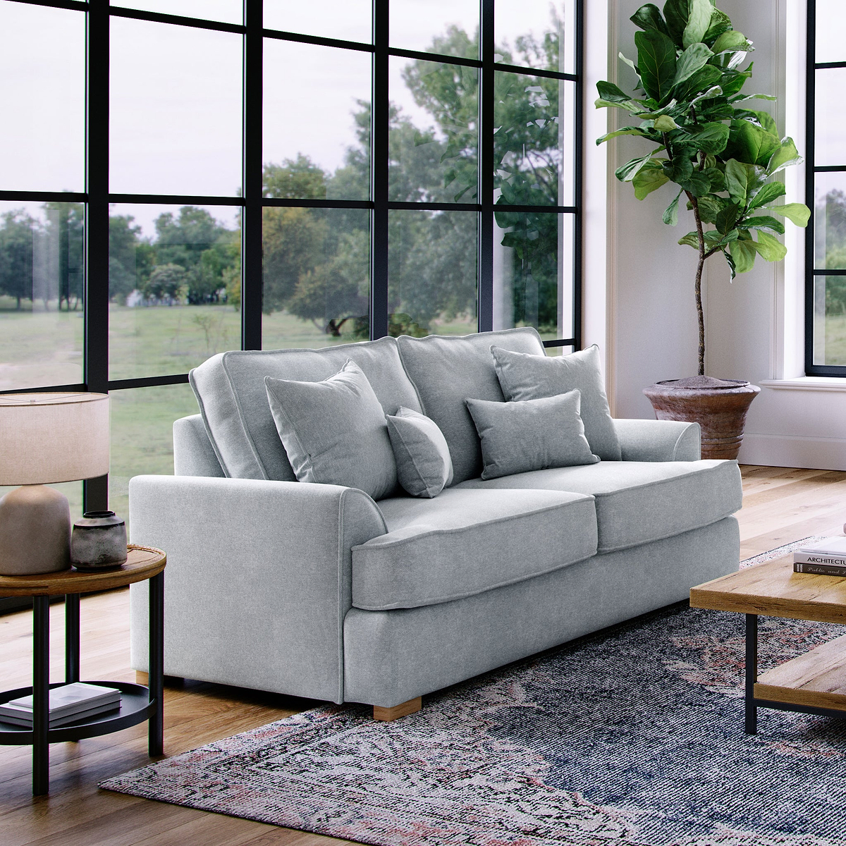 Birchley Soft Chenille 2 Seater Sofa Ice from Roseland Furniture