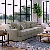 Birchley Soft Chenille 4 Seater Sofa Linen Life1 from Roseland Furniture