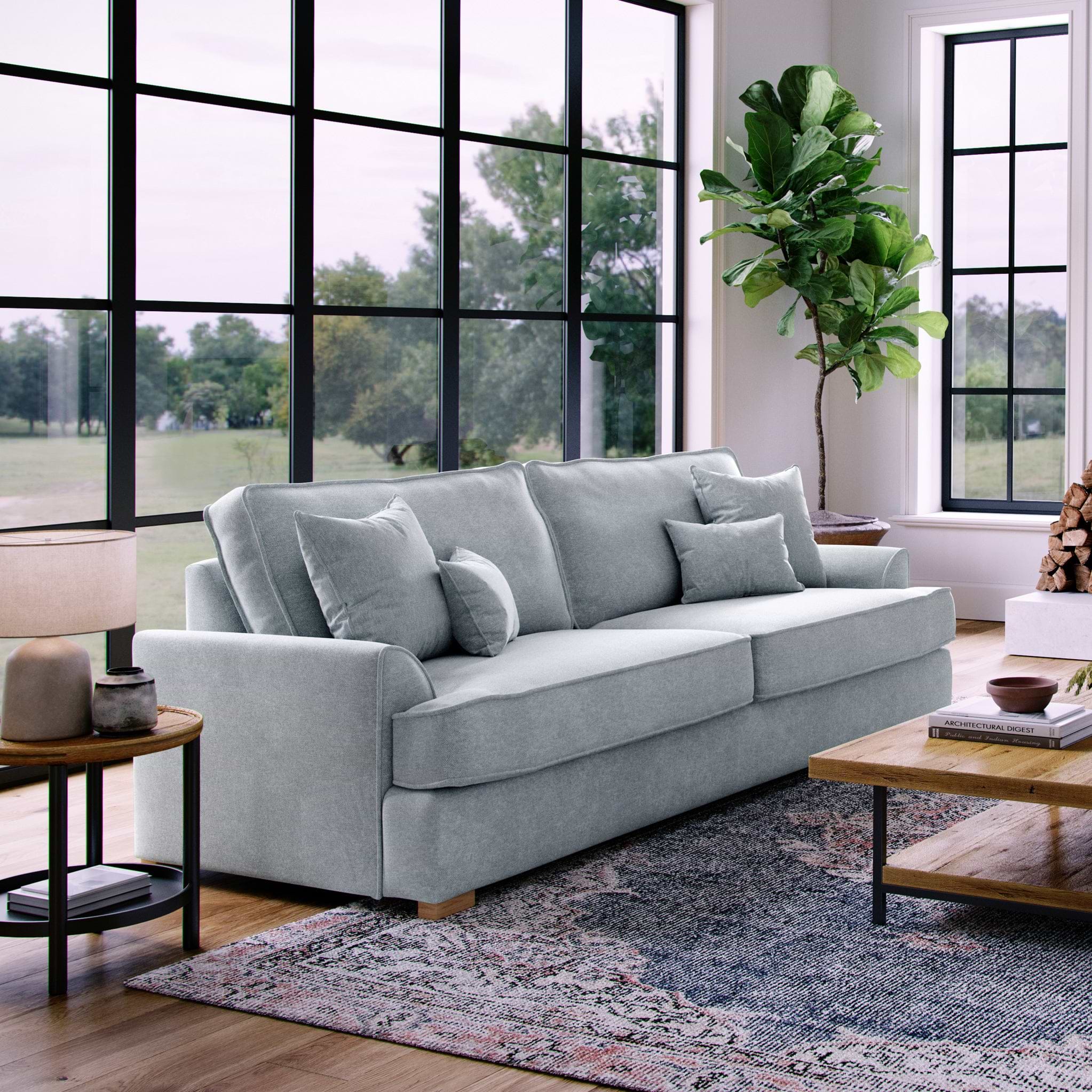 Birchley Soft Chenille 4 Seater Sofa Ice from Roseland Furniture