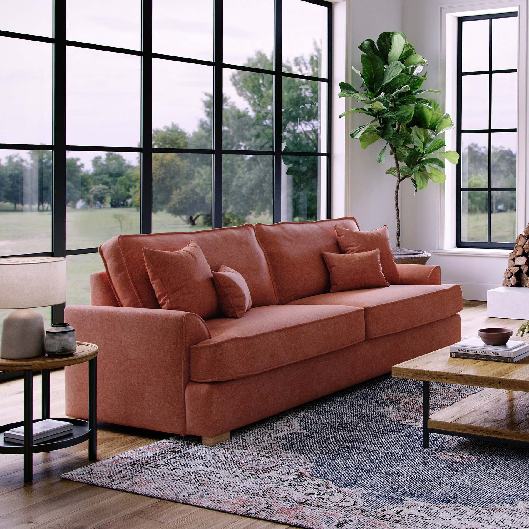 Birchley Soft Chenille 4 Seater Sofa Terra Life1 from Roseland Furniture