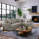 Birchley Soft Chenille LH Corner Sofa Linen Life1 from Roseland Furniture
