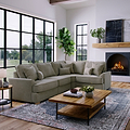 Birchley Soft Chenille LH Corner Sofa Mink Life1 from Roseland Furniture