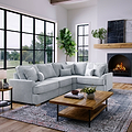 Birchley Soft Chenille LH Corner Sofa Ice from Roseland Furniture