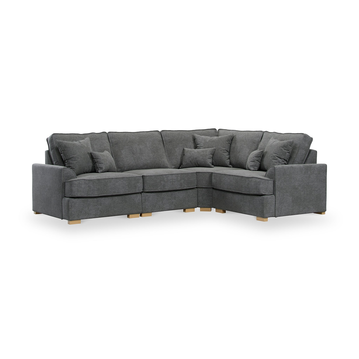 Birchley Soft Chenille LH Corner Sofa Heather from Roseland Furniture