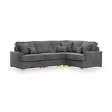 Birchley Soft Chenille LH Corner Sofa Heather from Roseland Furniture