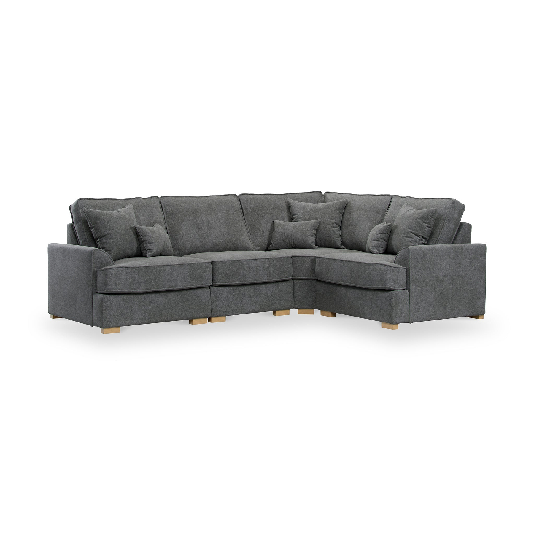 Birchley Soft Chenille LH Corner Sofa Heather from Roseland Furniture