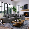 Birchley Soft Chenille LH Corner Sofa Heather from Roseland Furniture
