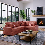 Birchley Soft Chenille LH Corner Sofa Terra Life1 from Roseland Furniture