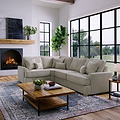 Birchley Soft Chenille RH Corner Sofa Linen Life1 from Roseland Furniture
