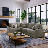 Birchley Soft Chenille RH Corner Sofa Mink Life1 from Roseland Furniture