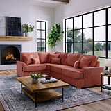 Birchley Soft Chenille RH Corner Sofa Terra Life1 from Roseland Furniture